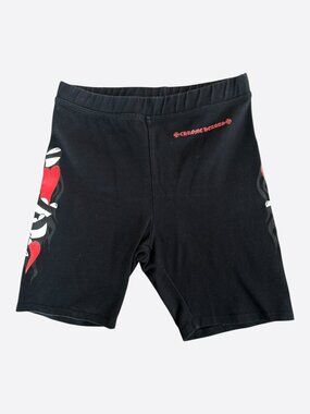 Chrome Hearts Matty Boy Black Sick Heart Women's Bike Shorts